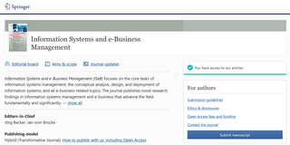 Information Systems and e-Business Management