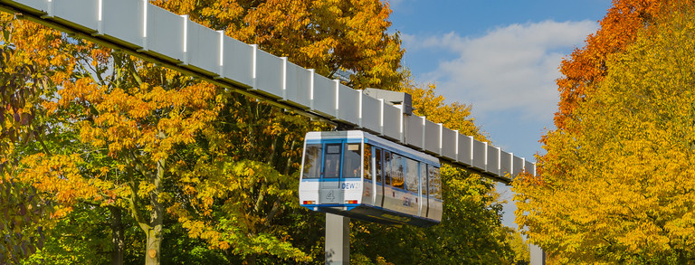 H-Bahn with trees in the background